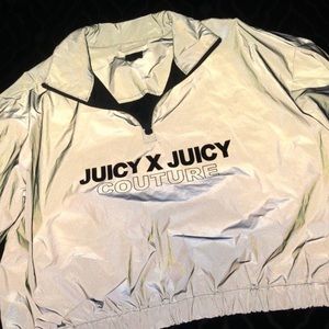 nwot • Juicy Couture‎ • silver reflective crop jacket